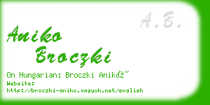 aniko broczki business card